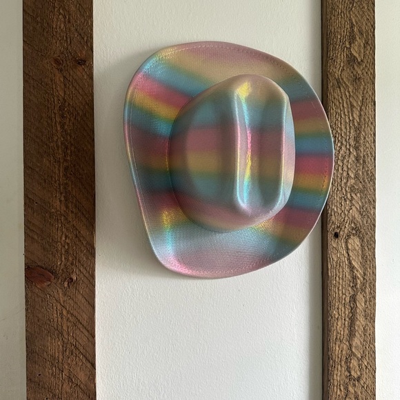 Pastel Rainbow Striped Cowgirl Hat - Picture 7 of 9